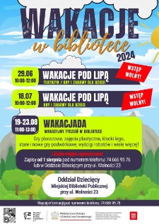 Wakacje w bibliotece - plakat [Dokument życia społecznego]
