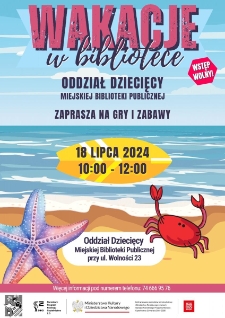Wakacje w bibliotece - plakat [Dokument życia społecznego]