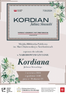 Narodowe Czytanie "Kordiana" - plakat [Dokument życia społecznego]