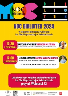 Noc Bibliotek w Miejskiej Bibliotece Publicznej - plakat [Dokument życia społecznego]