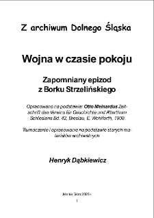 Wojna w czasie pokoju : zapomniany epizod z Borku Strzelińskiego [Dokument elektroniczny]