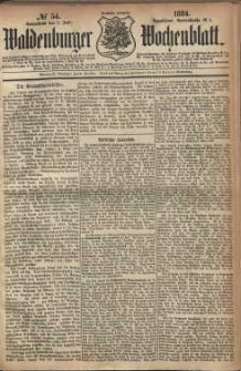Waldenburger Wochenblatt, Jg. 30, 1884, nr 54