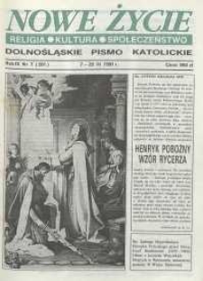 Nowe Życie: dolnośląskie pismo katolickie: religia, kultura, społeczeństwo, 1991, nr 7 (201)