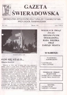Gazeta Świeradowska : miesięcznik społeczno- kulturalny Towarzystwa Przyjaci&oacute;ł Świeradowa, 1994, nr 3 (5)