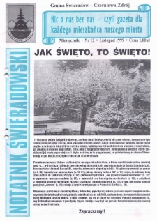 Notatnik Świeradowski, 1999, nr 12 (listopad)
