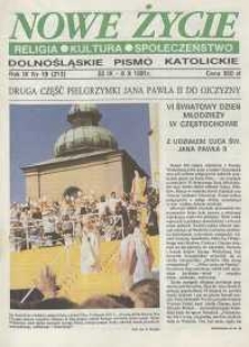 Nowe Życie: dolnośląskie pismo katolickie: religia, kultura, społeczeństwo, 1991, nr 19 (213)