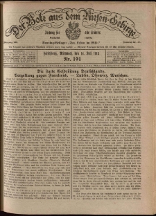 Der Bote aus dem Riesen-Gebirge : Zeitung f&uuml;r alle St&auml;nde, R. 103, 1915, nr 191