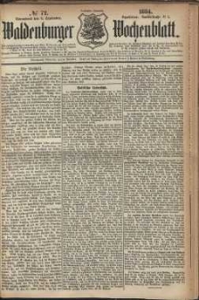 Waldenburger Wochenblatt, Jg. 30, 1884, nr 72