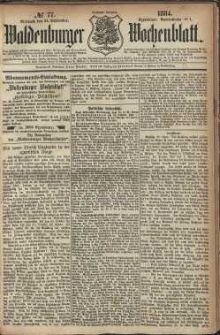 Waldenburger Wochenblatt, Jg. 30, 1884, nr 77