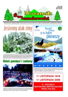 Notatnik Świeradowski : bezpłatny miesięcznik wsp&oacute;lnoty samorządowej Gminy Świerad&oacute;w-Czerniawa Zdr&oacute;j, 2009, nr 11 (132)