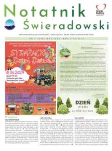 Notatnik Świeradowski : bezpłatny miesięcznik wsp&oacute;lnoty samorządowej Gminy Miejskiej Świerad&oacute;w-Zdr&oacute;j, 2024, nr 5 (306)