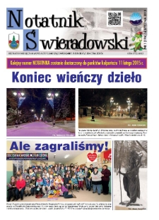 Notatnik Świeradowski : bezpłatny miesięcznik wsp&oacute;lnoty samorządowej Gminy Miejskiej Świerad&oacute;w-Zdr&oacute;j, 2015, nr 1 (194)