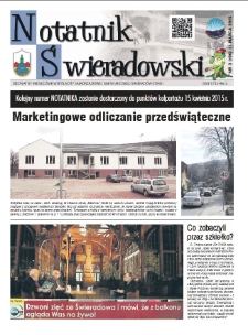 Notatnik Świeradowski : bezpłatny miesięcznik wsp&oacute;lnoty samorządowej Gminy Miejskiej Świerad&oacute;w-Zdr&oacute;j, 2015, nr 3 (196)