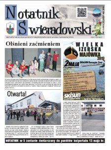 Notatnik Świeradowski : bezpłatny miesięcznik wsp&oacute;lnoty samorządowej Gminy Miejskiej Świerad&oacute;w-Zdr&oacute;j, 2015, nr 4 (197)