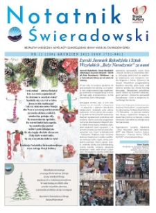 Notatnik Świeradowski : bezpłatny miesięcznik wsp&oacute;lnoty samorządowej Gminy Miejskiej Świerad&oacute;w-Zdr&oacute;j, 2022, nr 12 (289)