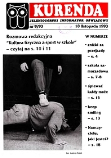Kurenda : jeleniogórski informator oświatowy, 1993, nr 9 (52)