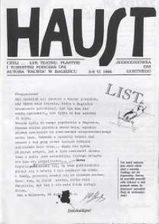 U Nas : miesięcznik jaworzyński, 1996, Haust : jednodniówka dni Goethego