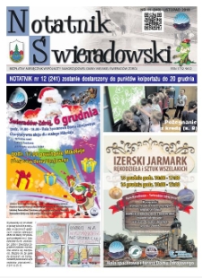 Notatnik Świeradowski : bezpłatny miesięcznik wsp&oacute;lnoty samorządowej Gminy Miejskiej Świerad&oacute;w-Zdr&oacute;j, 2018 nr 11 (240) (listopad)
