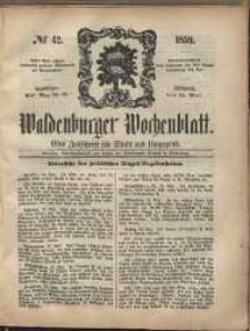 Waldenburger Wochenblatt, Jg. 5, 1859, nr 42