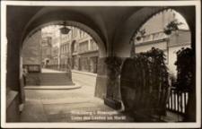 Hirschberg i. Riesengeb. Unter den Lauben am Markt. [Dokument ikonograficzny]