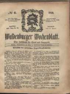 Waldenburger Wochenblatt, Jg. 5, 1859, nr 47