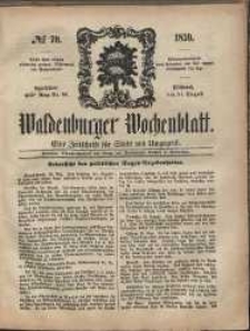 Waldenburger Wochenblatt, Jg. 5, 1859, nr 70