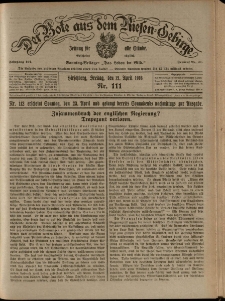 Der Bote aus dem Riesen-Gebirge : Zeitung f&uuml;r alle St&auml;nde, R. 104, 1916, nr 111