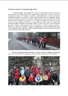 Otwarcie sezonu turystycznego 2012 [Dokument elektroniczny]