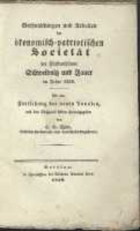 Verhandlungen und Arbeiten der vereinigten ökonomisch-patriotischen Societät der Fürstenthümer Schweidnitz und Jauer im Jahre 1838