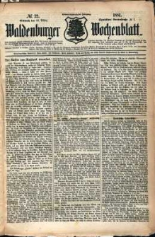 Waldenburger Wochenblatt, Jg. 27, 1881, nr 22