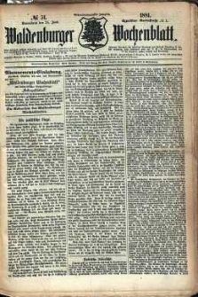 Waldenburger Wochenblatt, Jg. 27, 1881, nr 51