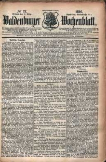 Waldenburger Wochenblatt, Jg. 32, 1886, nr 22