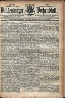 Waldenburger Wochenblatt, Jg. 32, 1886, nr 29