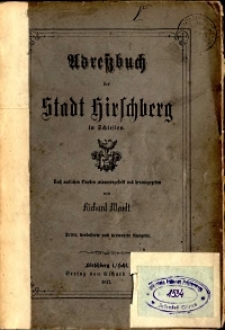 Adressbuch der Stadt Hirschberg in Schlesien