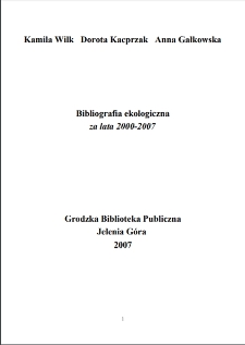 Bibliografia ekologiczna za lata 2000-2007