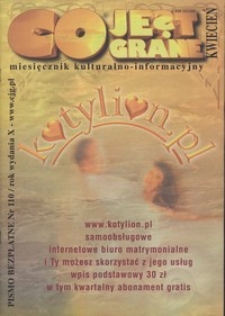 Co Jest Grane : miesięcznik kulturalno-informacyjny, 2003, nr 4 (110)