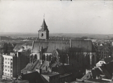 Panorama z wieży ratuszowej w kierunku kościoła p.w. św. Marcina w Jaworze