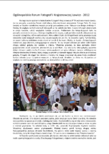 Ogólnopolskie Forum Fotografii Krajoznawczej Łowicz - 2012 [Dokument elektroniczny]