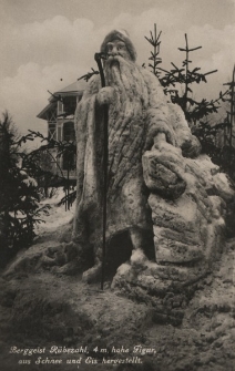 Berggeist Rübezahl, 4 m. hohe Figur, aus Schnee und Eis hergestellt. [Dokument ikonograficzny]