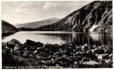 Riesengebirge, Grosser Teich 1225 m ü. d. M. mit Blick n. d. Schneekoppe. [Dokument ikonograficzny]