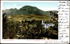 Karpniki - pałac na tle Gór Sokolich w Rudawach Janowickich [Dokument ikonograficzny]