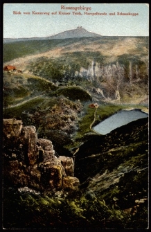 Riesengebirge. Blick vom Kammweg auf Kleiner Teich, Hampelbaude und Schneekoppe [Dokument ikonograficzny]