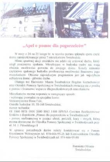 Apel o pomoc dla pogorzelców