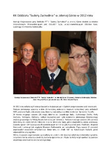 KK Oddziału "Sudety Zachodnie" w Jeleniej Górze w 2012 roku [Dokument elektroniczny]
