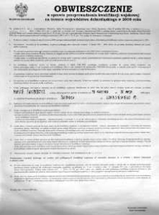 Obwieszczenie w sprawie przeprowadzenia kwalifikacji wojskowej na terenie województwa dolnośląskiego w 2009 roku