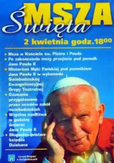 Msza święta, 2 kwietnia godz. 18.00