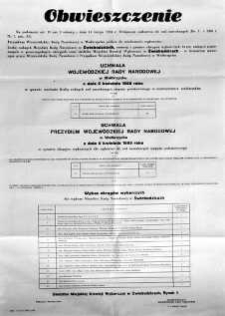 Obwieszczenie, Uchwała Wojewódzkiej Rady Narodowej w Wałbrzychu z dnia 6 kwietnia 1988 roku